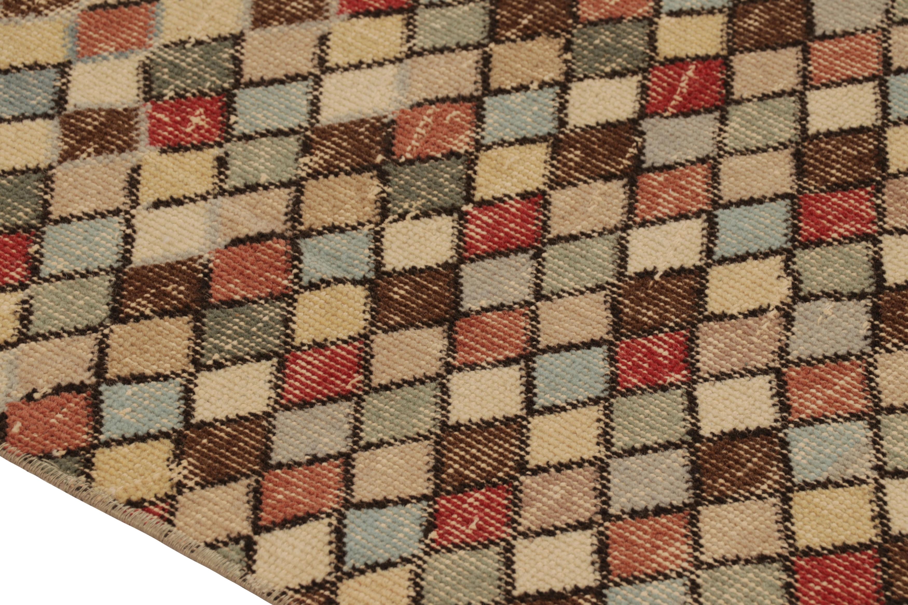 This vintage runner rug is a 3x9 Turkish distressed piece, made with hand-knotted wool circa mid-20th century. It is an exciting new addition to our collection of distressed Turkish runner rugs.

On the Design:

Admirers of the craft will especially