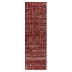 Tappeto vintage con motivo floreale a vite rosso-oro - Rug & Kilim