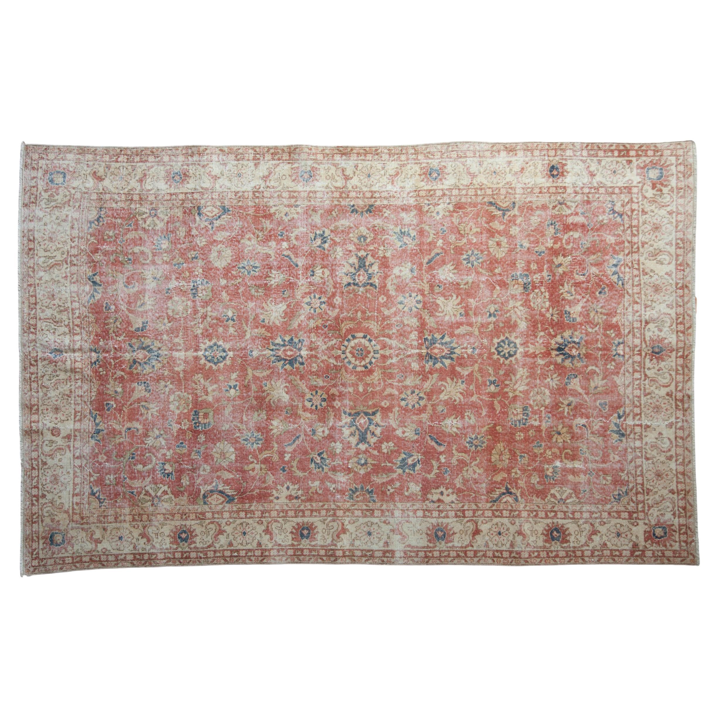 Vintage Distressed Sparta Carpet For Sale