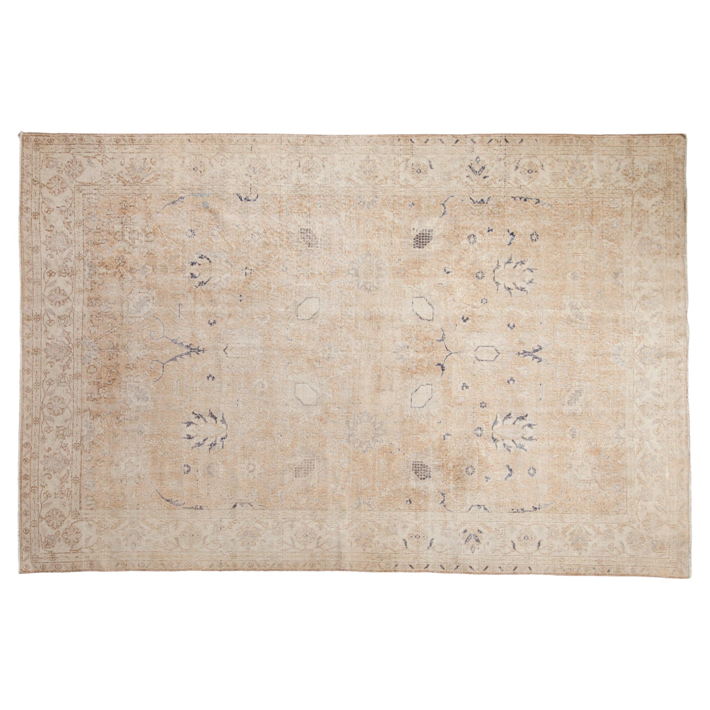 Vintage Distressed Sparta Carpet For Sale