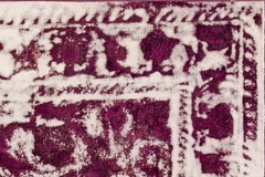 Vintage Distressed Square Purple Persian Carpet