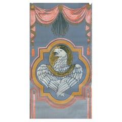 Vintage Distressed St. John Eagle Quadrefoil Painting