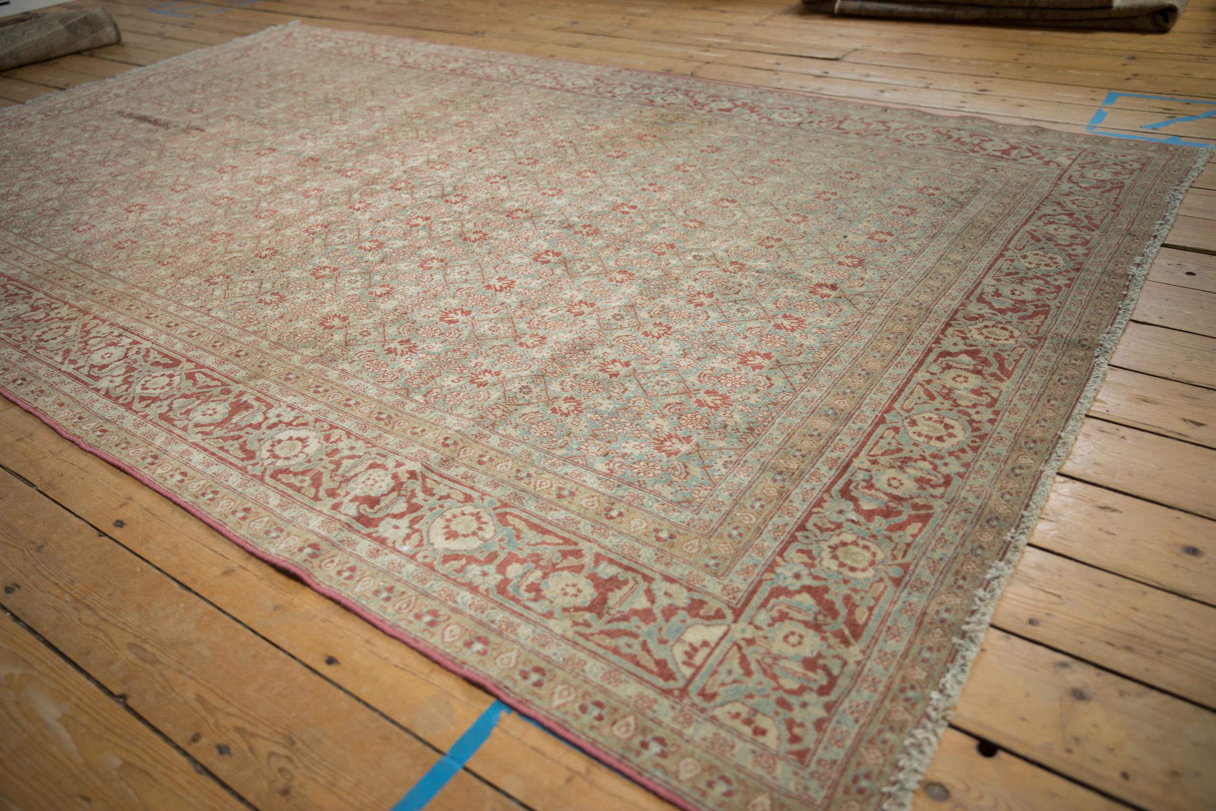 Vintage Distressed Tabriz Carpet In Fair Condition For Sale In Katonah, NY