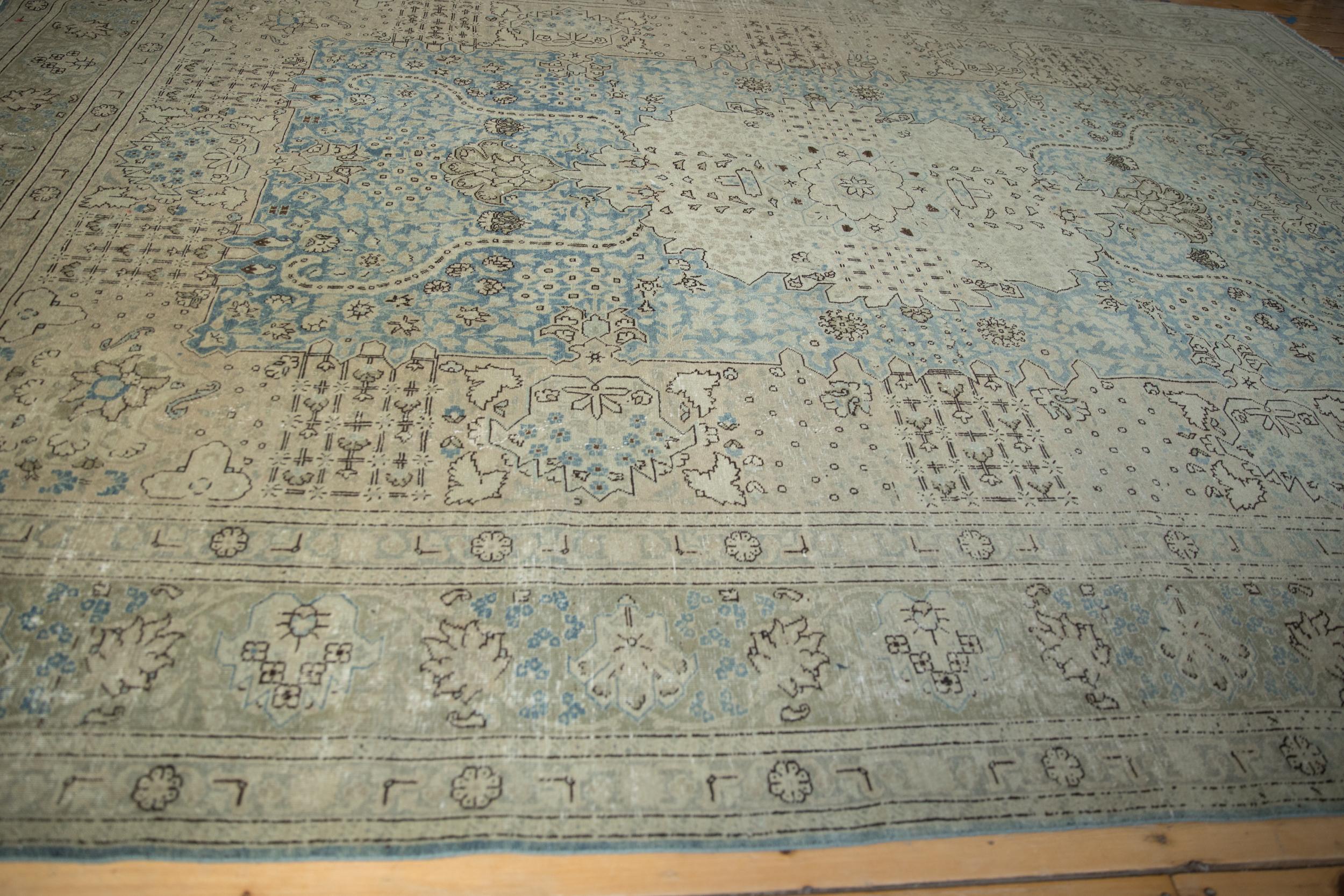 Mid-20th Century Vintage Distressed Tabriz Carpet For Sale