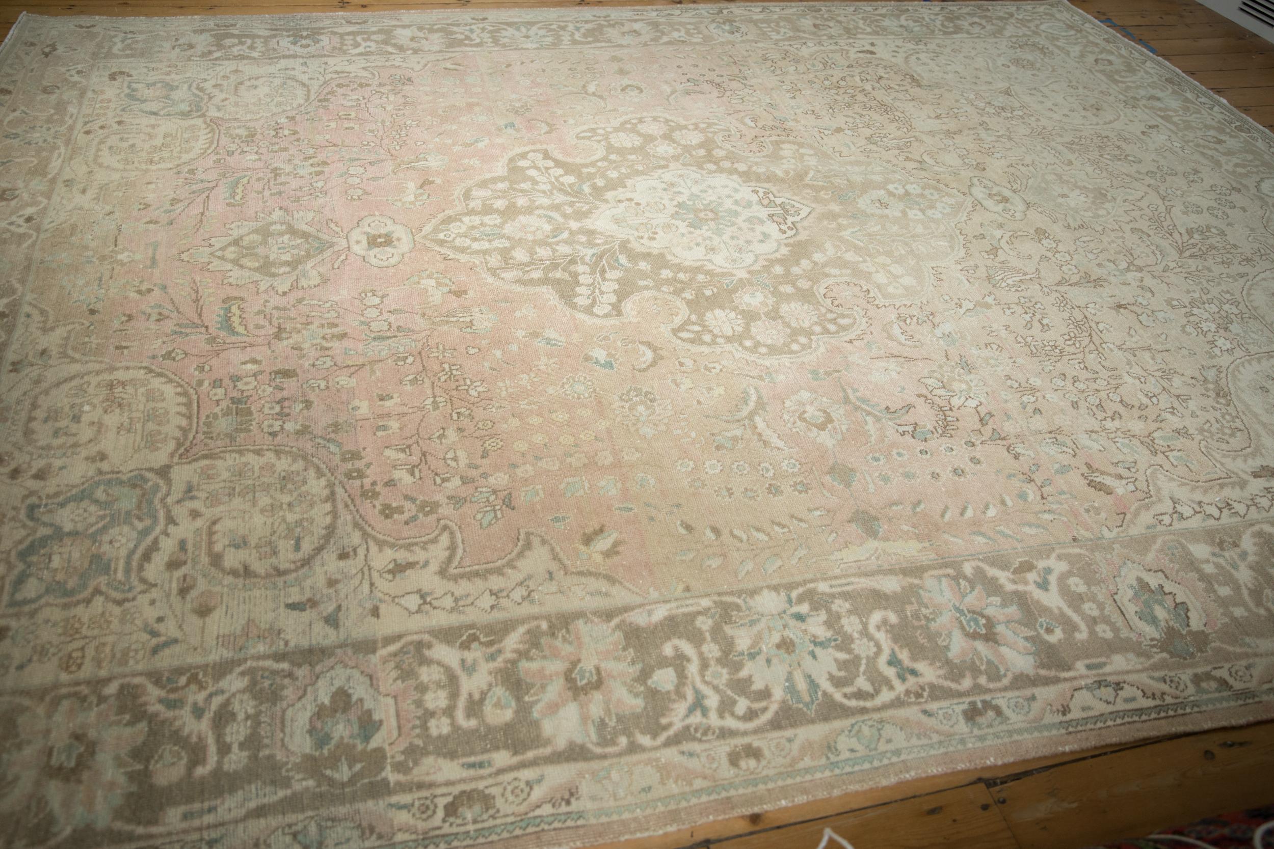 Mid-20th Century Vintage Distressed Tabriz Carpet For Sale