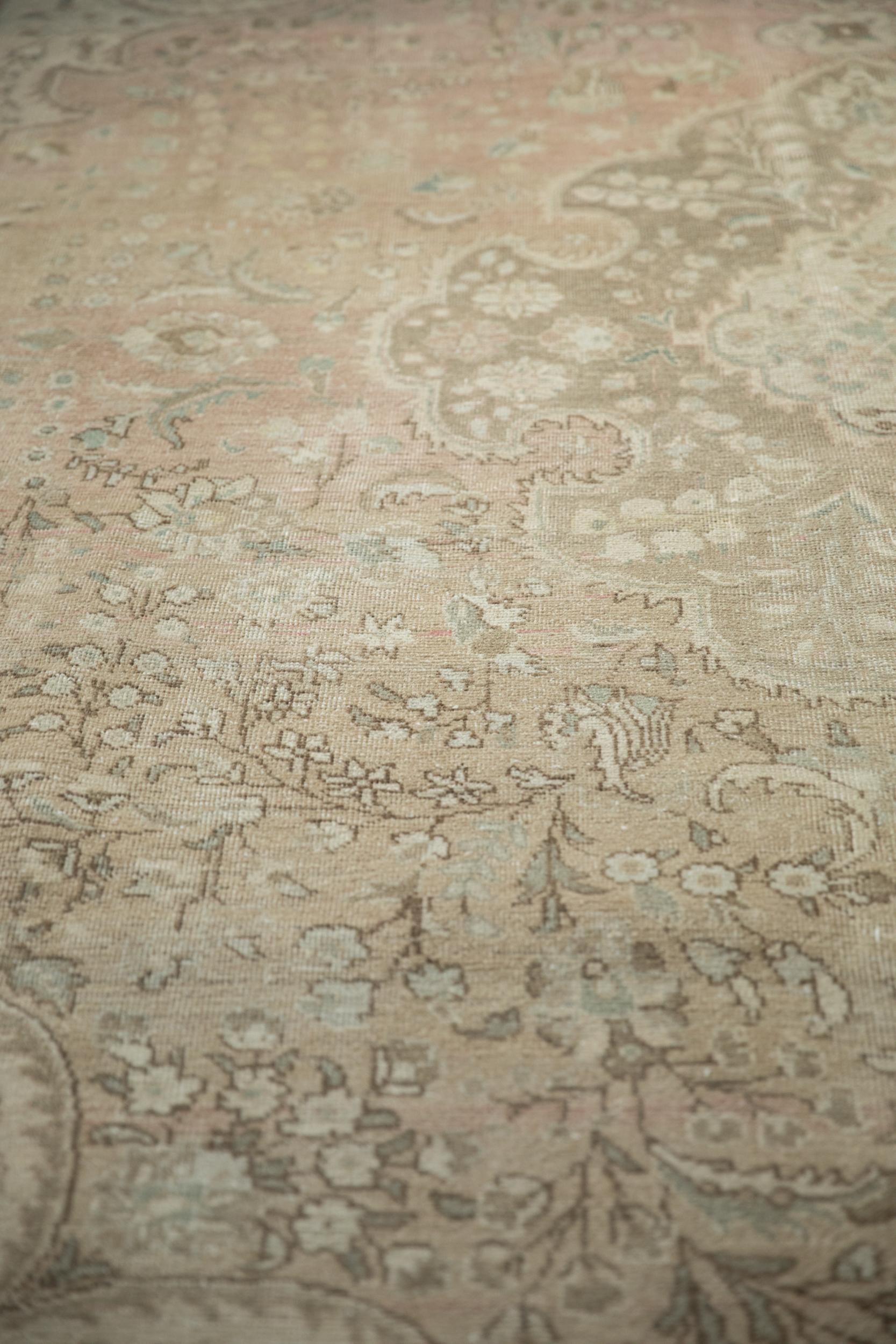 Vintage Distressed Tabriz Carpet For Sale 2