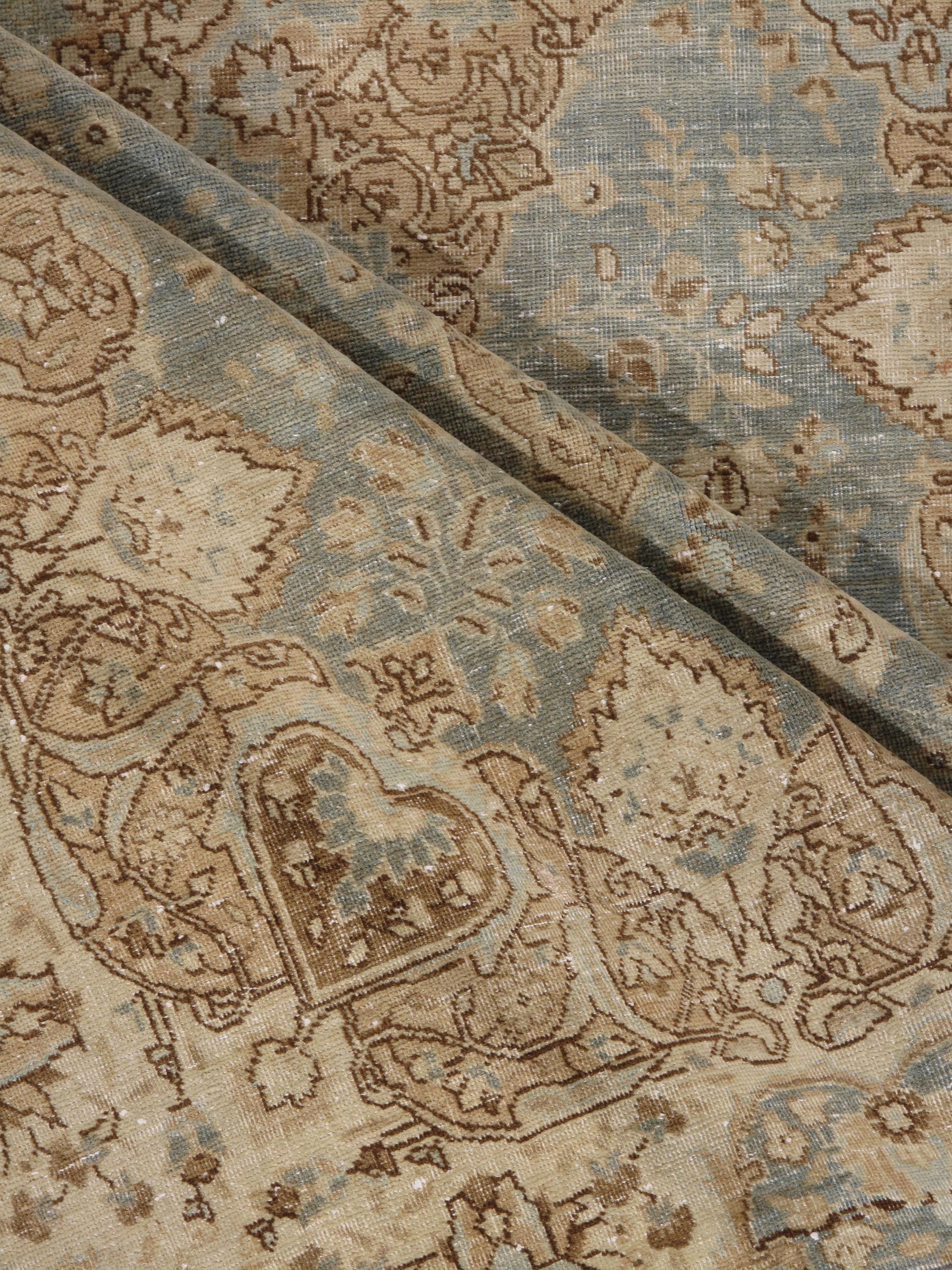 Persian Vintage Distressed Tabriz Rug, circa 1920  6'5 x 10'2 For Sale