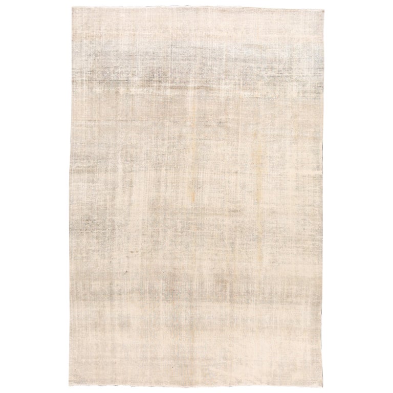 Vintage Distressed Tabriz Rug For Sale at 1stDibs
