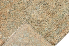 Vintage Distressed Teal Wool Area Rug