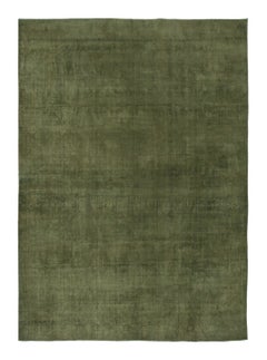 Tappeto vintage dall'effetto invecchiato e dalla trama particolare, nei ricchi toni del verde bosco - Rug & Kilim