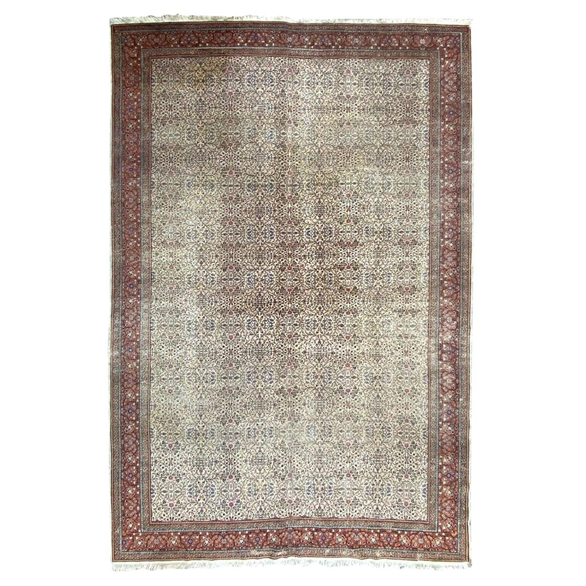 Distressed Vintage Turkish Rug with Rustic Modern Brick Design For Sale ...