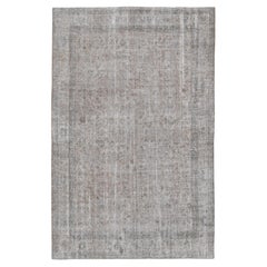 Alfombra turca de lana envejecida vintage en tonos neutros suaves, 7'3" × 11'1