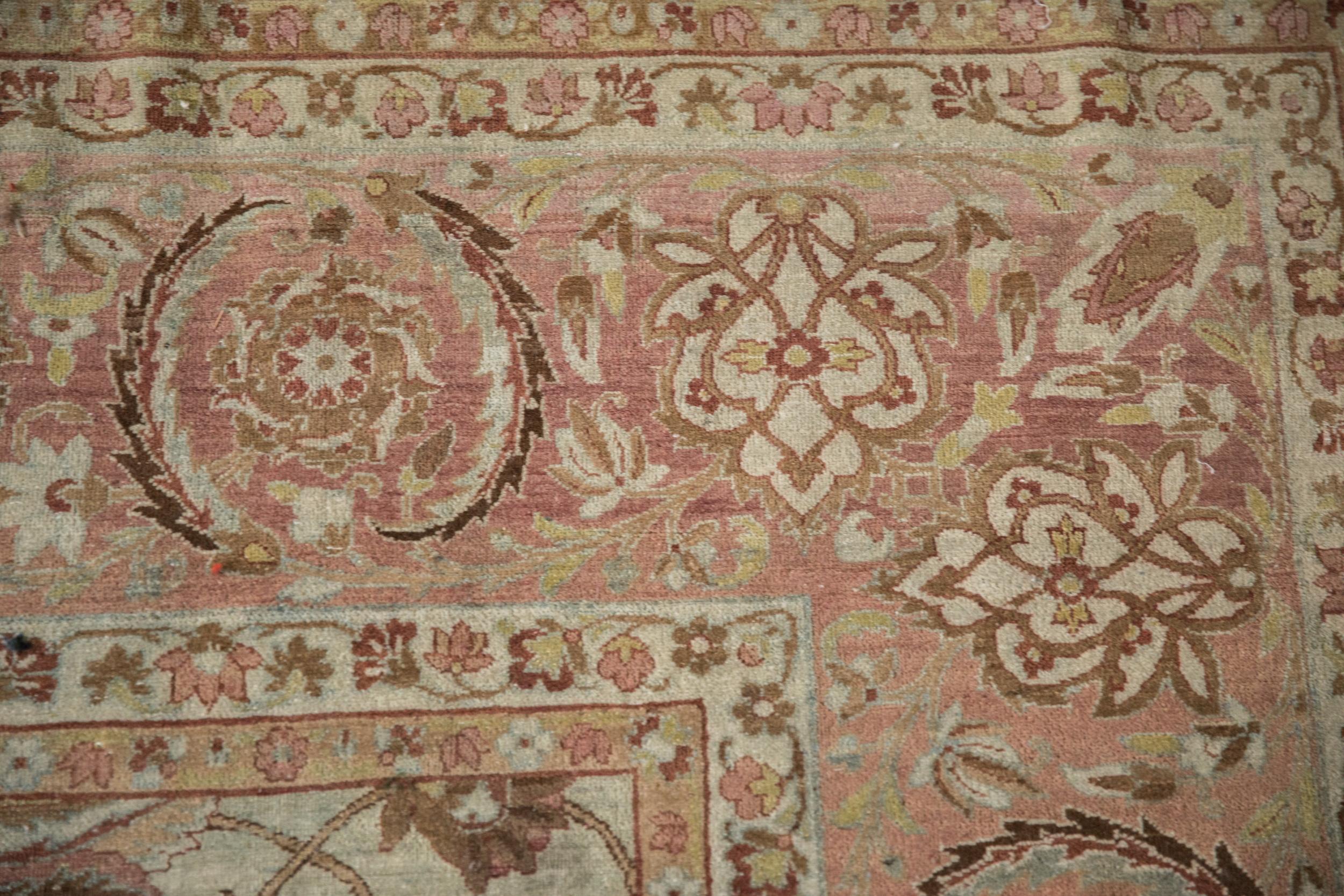 Other Vintage Distressed Yezd Carpet For Sale