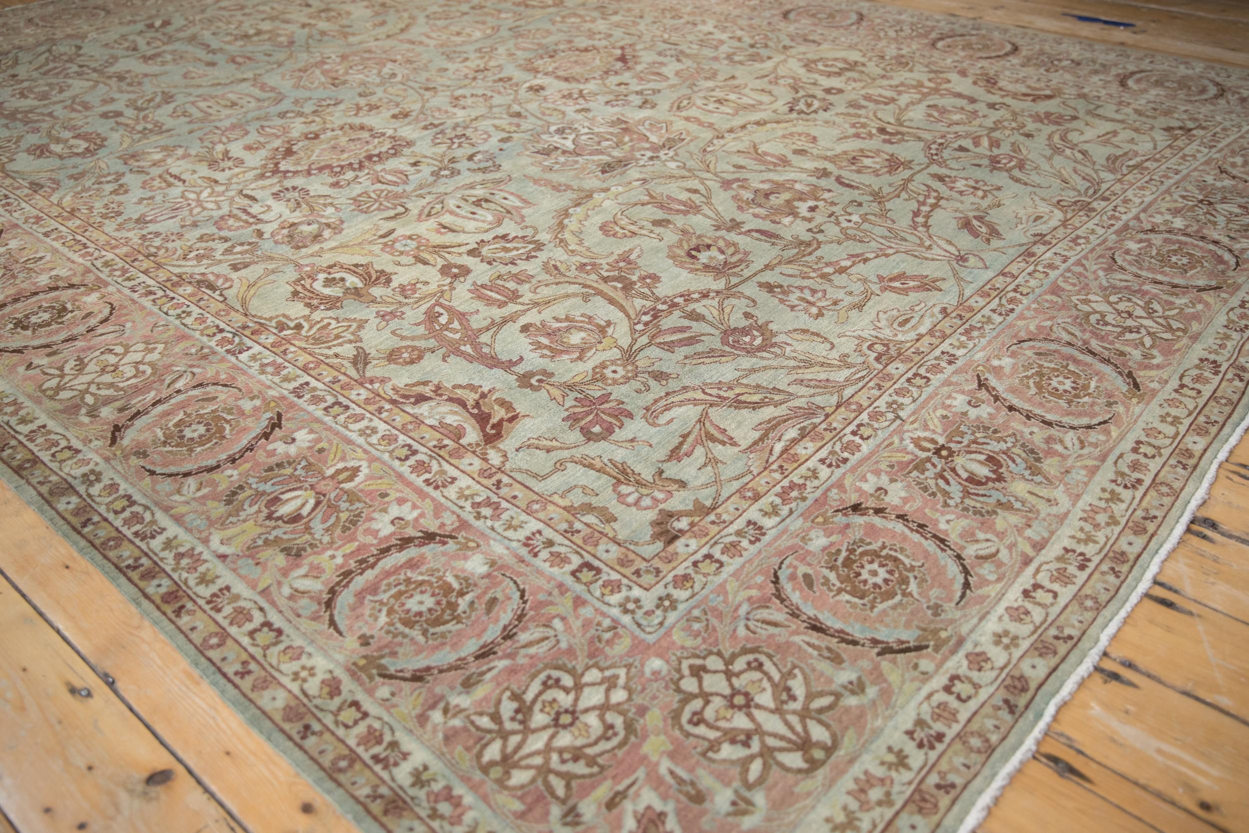 Mid-20th Century Vintage Distressed Yezd Carpet For Sale