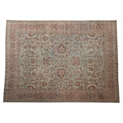 Vintage Distressed Yezd Carpet