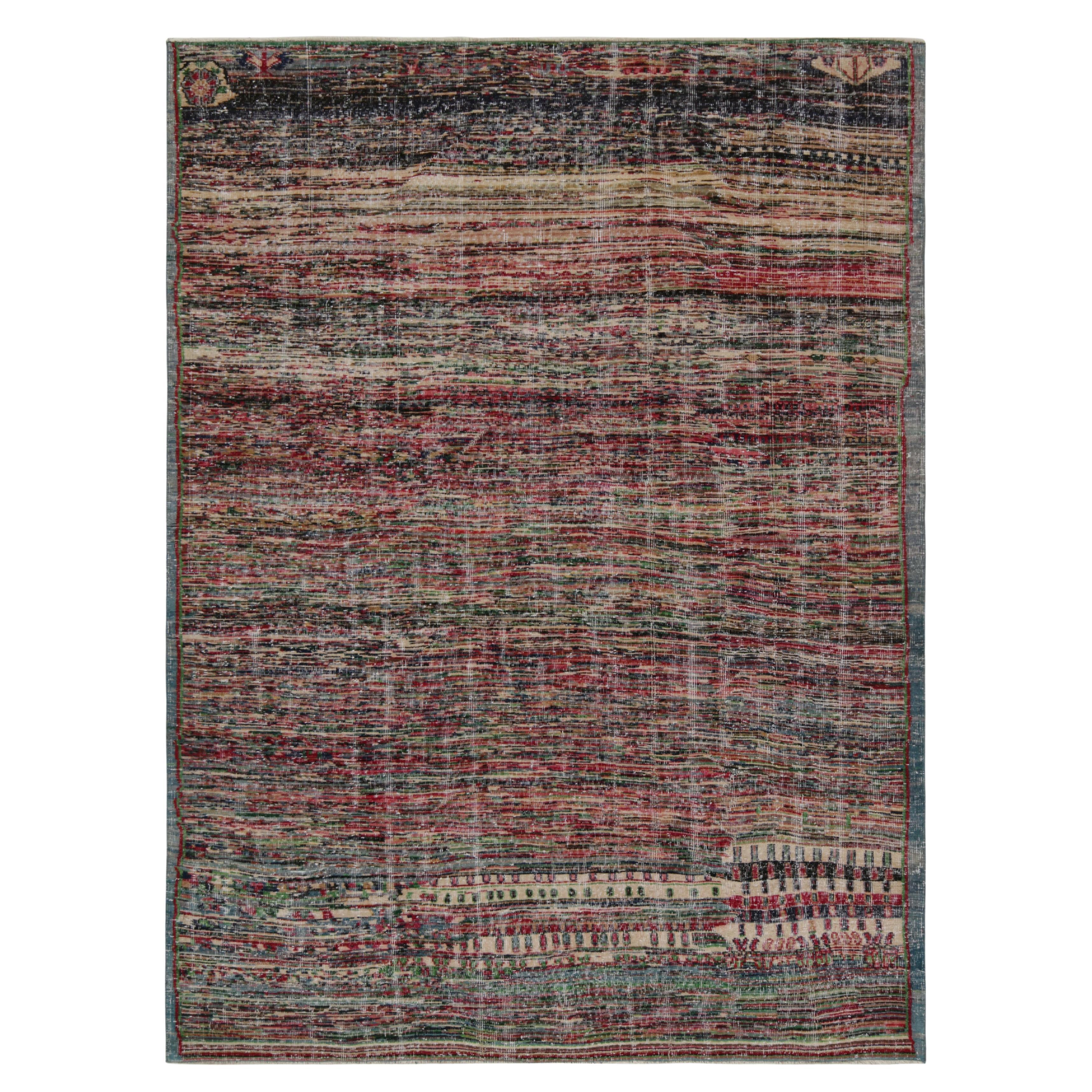Vintage-Teppich aus Zeki-Wandteppich im Used-Look mit polychromen Mustern von Rug & Kilim