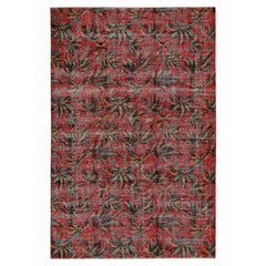 Zeki Müren Teppich mit roten und schwarzen Mustern im Vintage-Look von Rug & Kilim