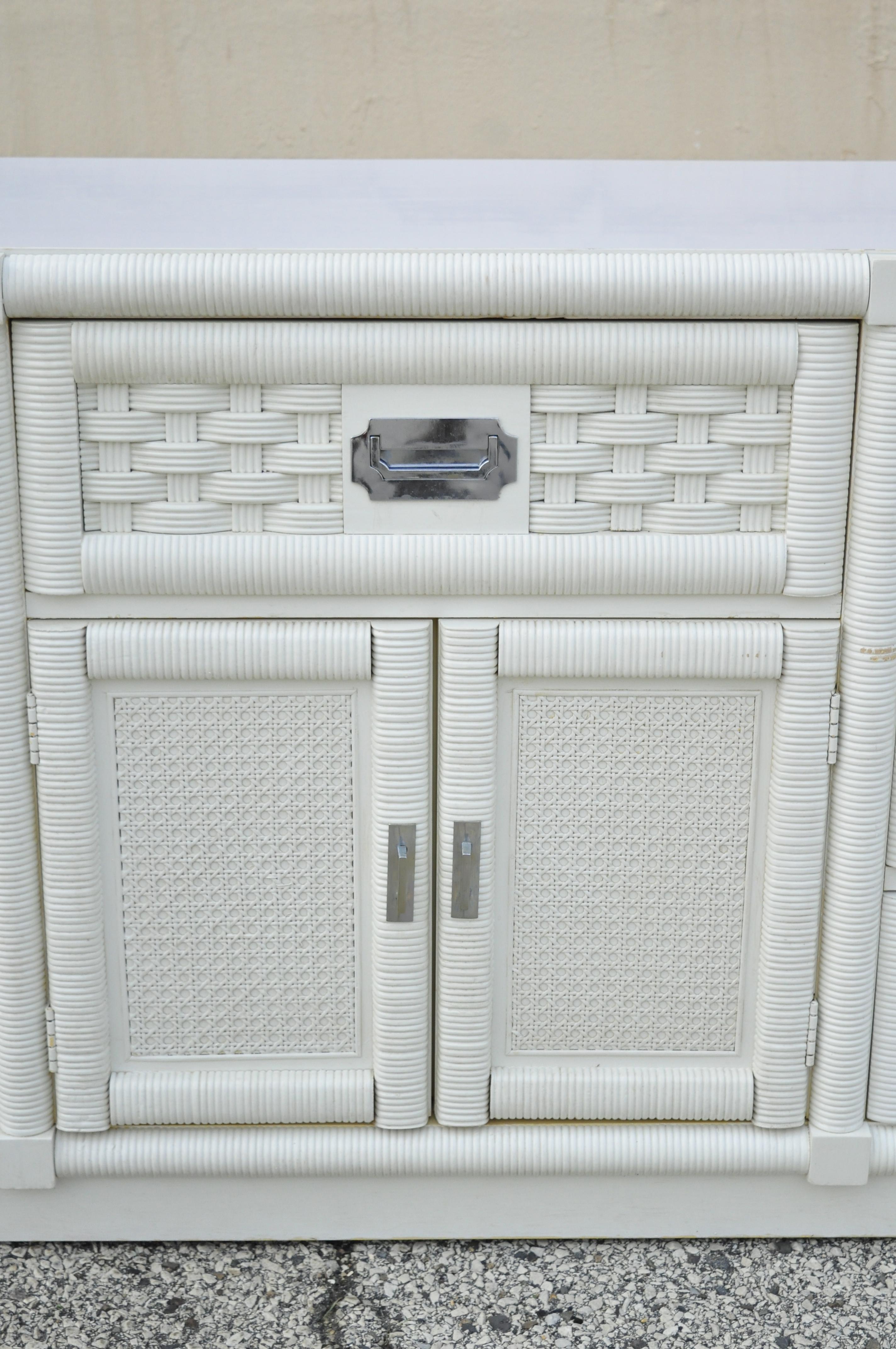 white rattan credenza