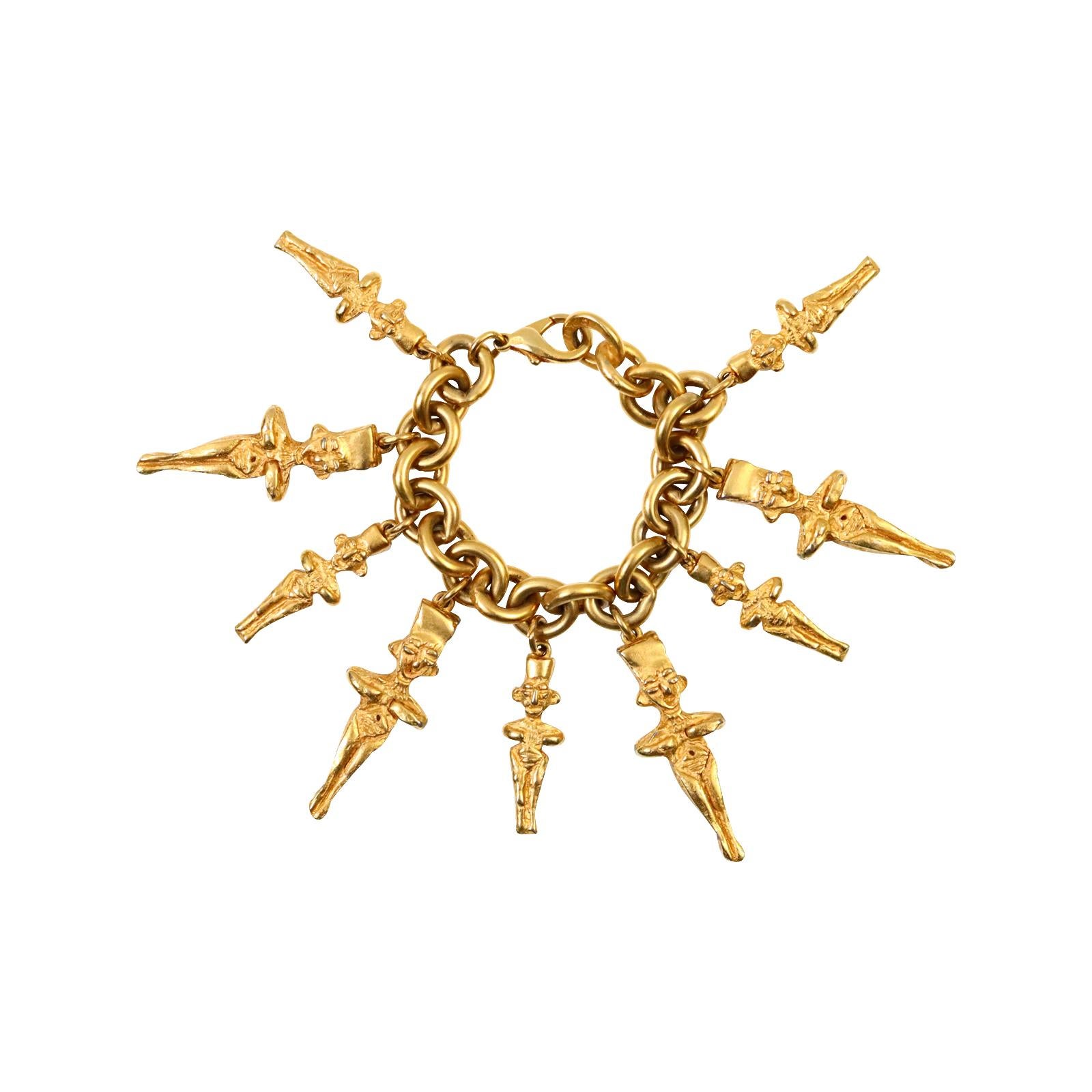 Vintage DKNY Gold Dangling Characters, ca. 1980er Jahre im Angebot 2
