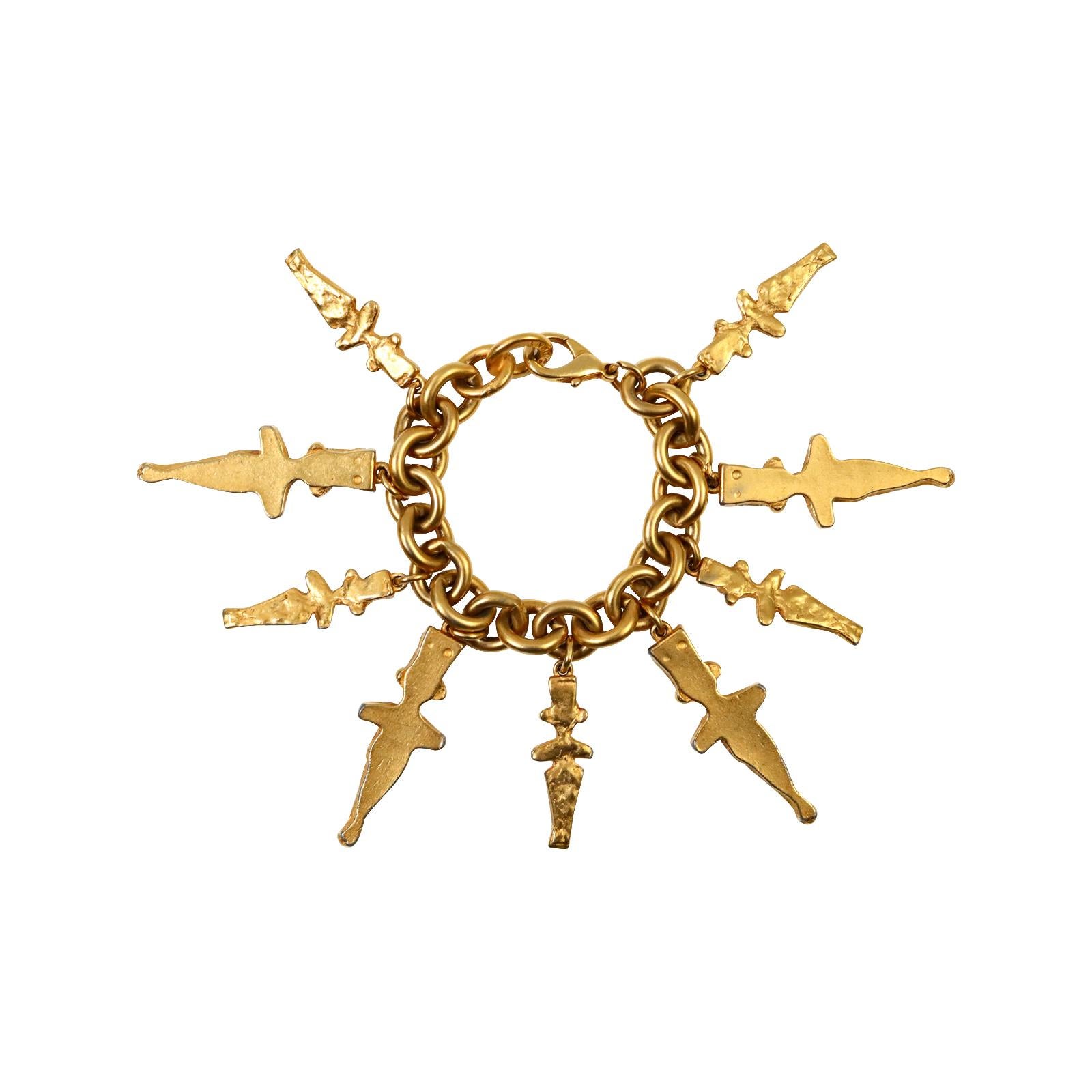 Vintage DKNY Gold Dangling Characters, ca. 1980er Jahre im Angebot 3