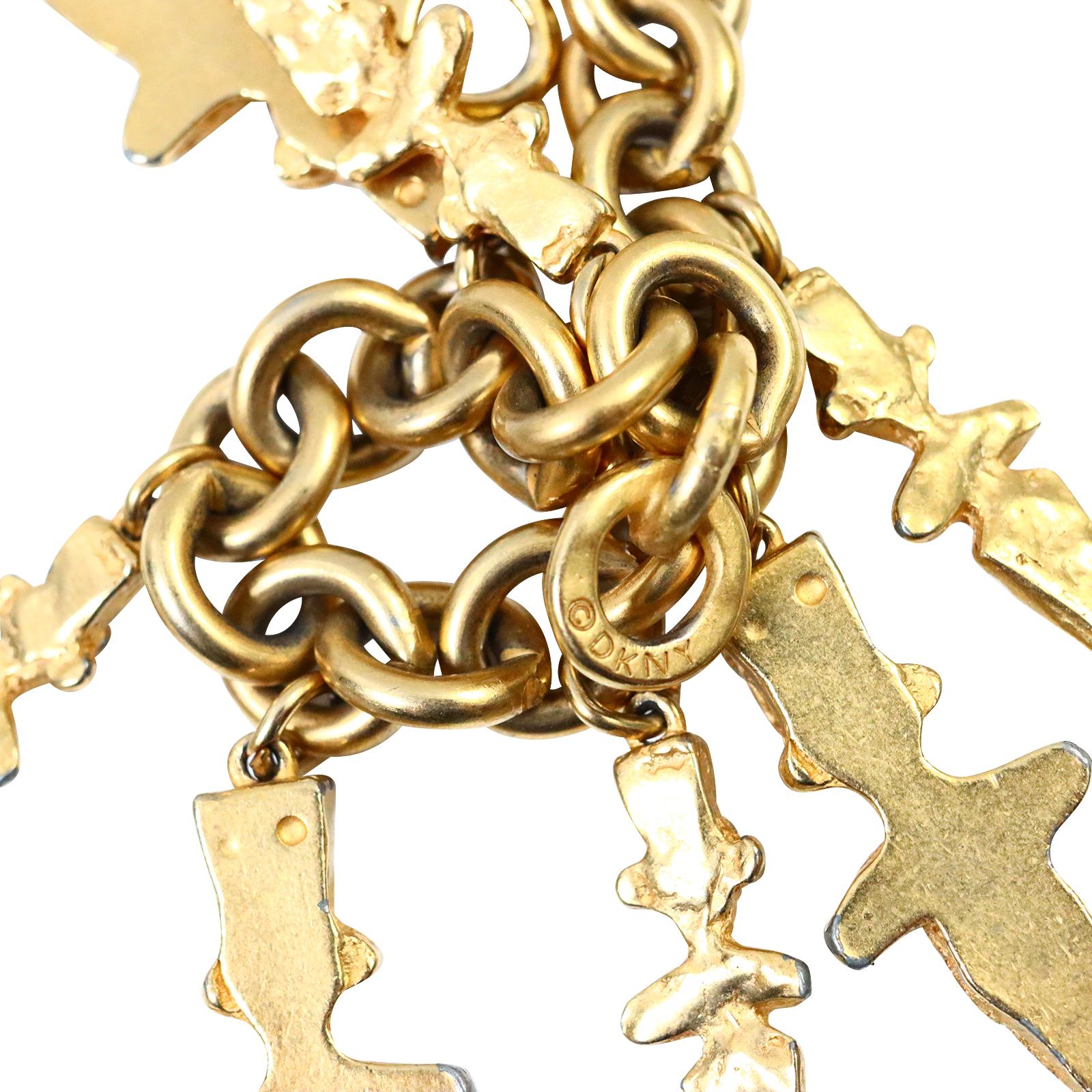 Vintage DKNY Gold Dangling Characters, ca. 1980er Jahre im Angebot 4