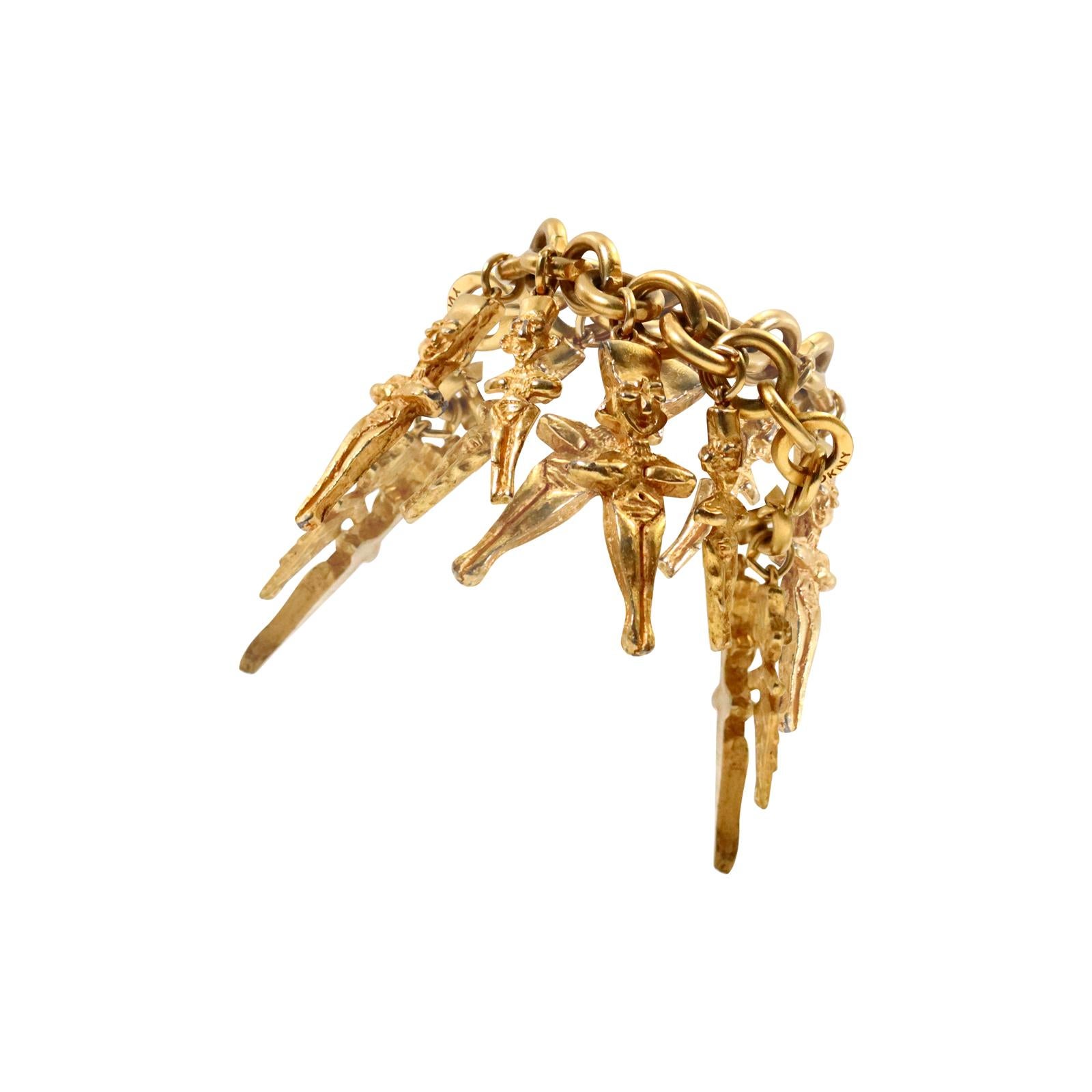 Vintage DKNY Gold Dangling Characters, circa 1980s For Sale 1
