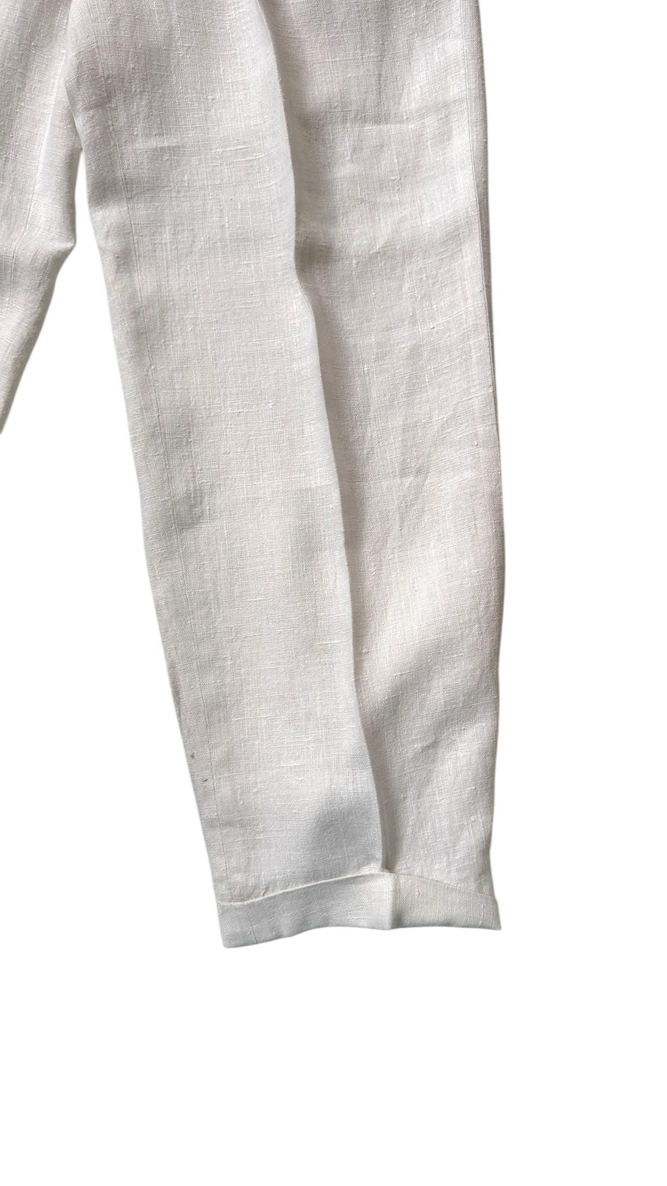 Vintage DKNY Ivory Casual Linen Suit im Angebot 13