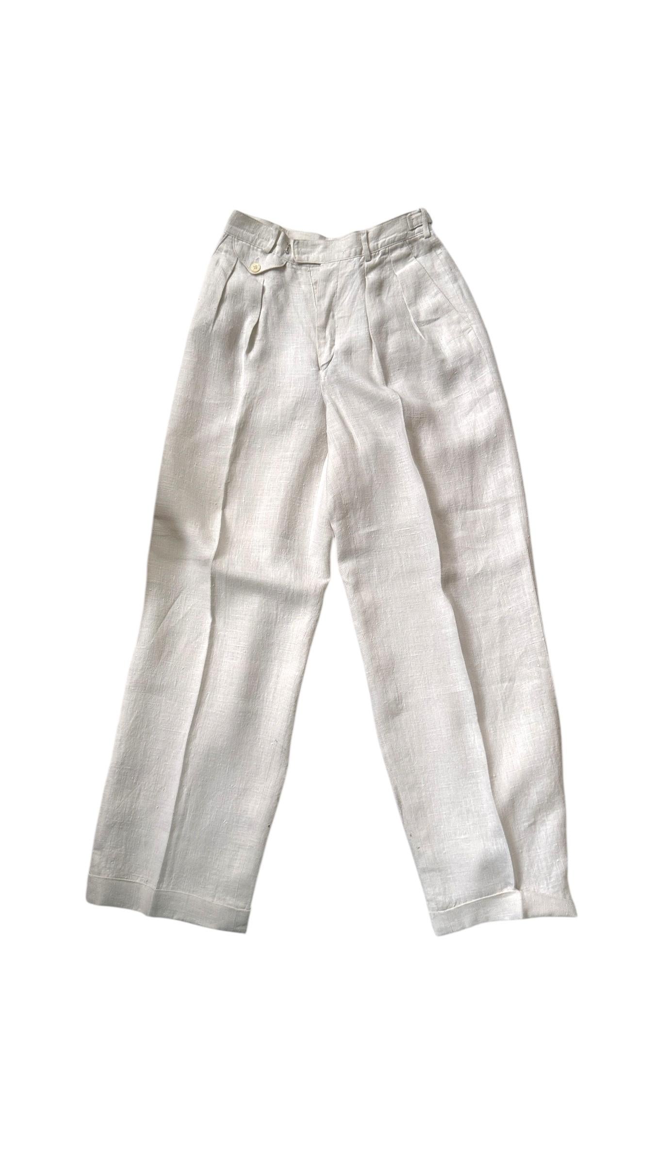 Vintage DKNY Ivory Casual Linen Suit im Angebot 14