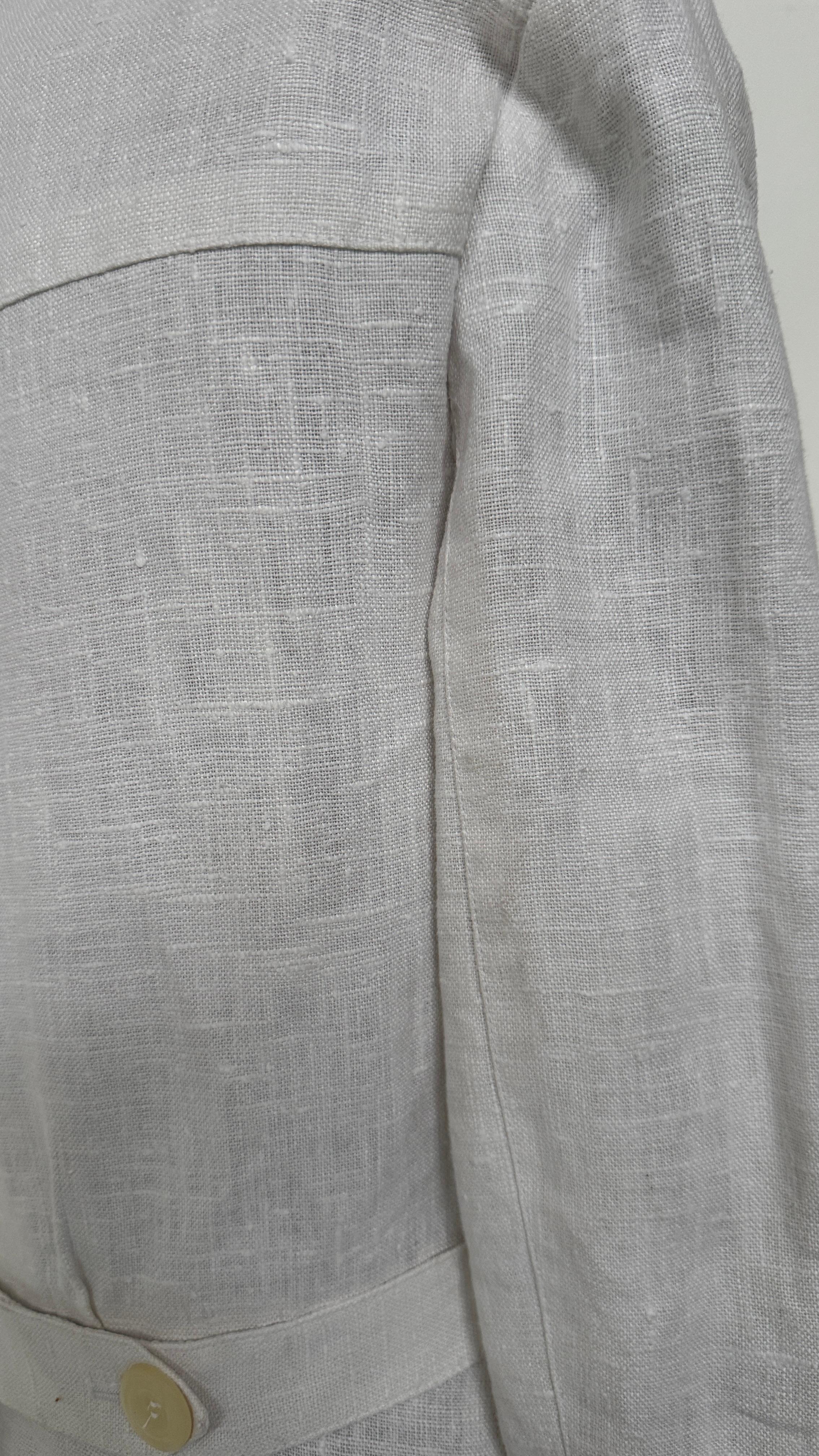 Vintage DKNY Ivory Casual Linen Suit (Gray) im Angebot