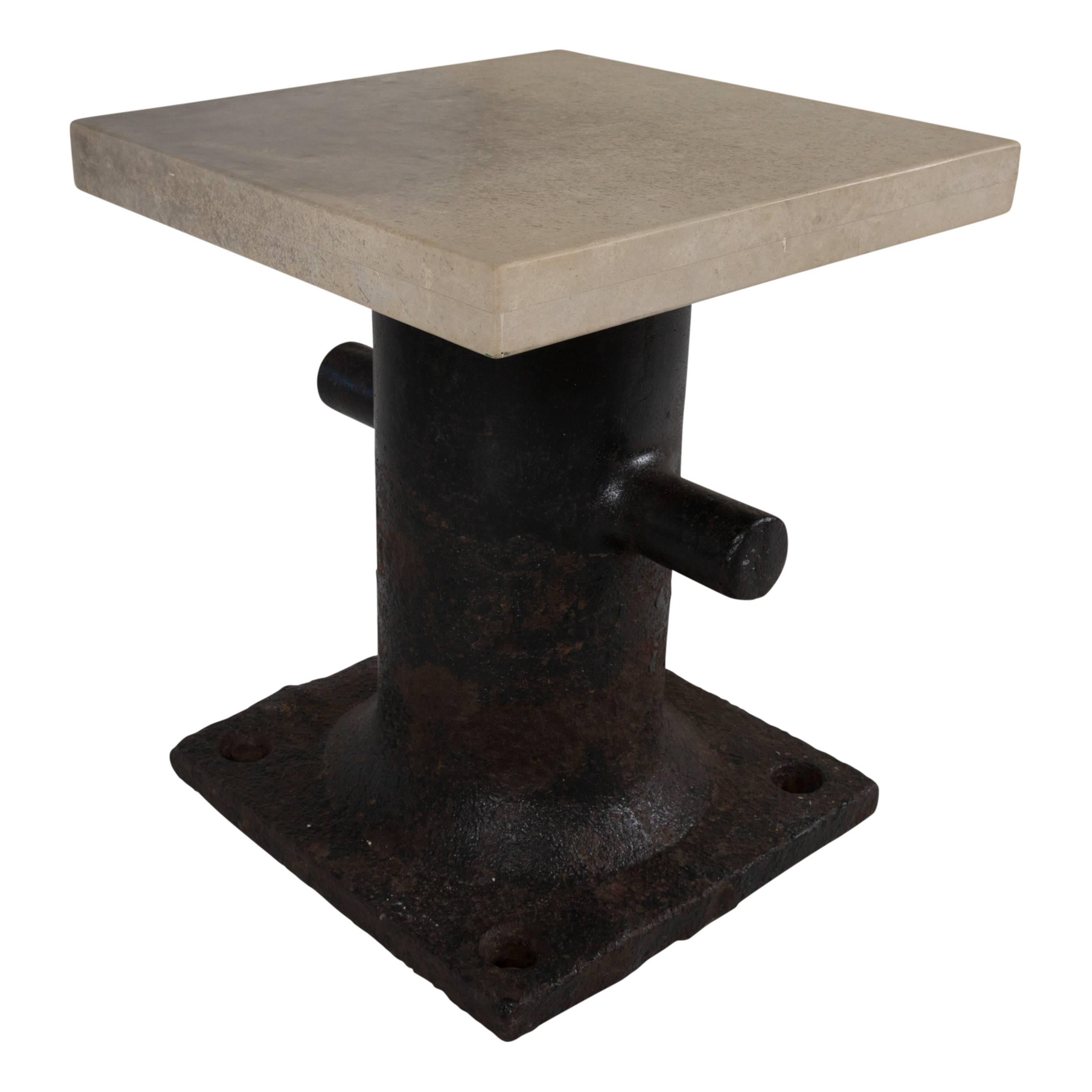 Vintage Dock Bollard End Table