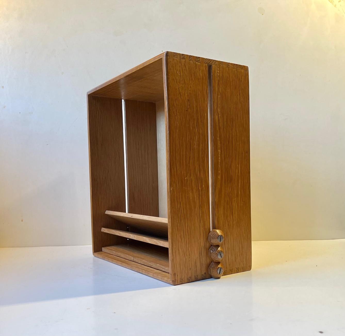 Danish Vintage Document Organizer in Oak from Catholic Church, 1960s For Sale