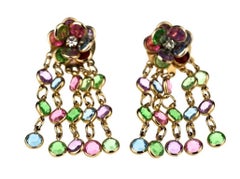 Vintage Documented LIZA MINNELLI Flower Cascading Swarovski Dangling Earrings