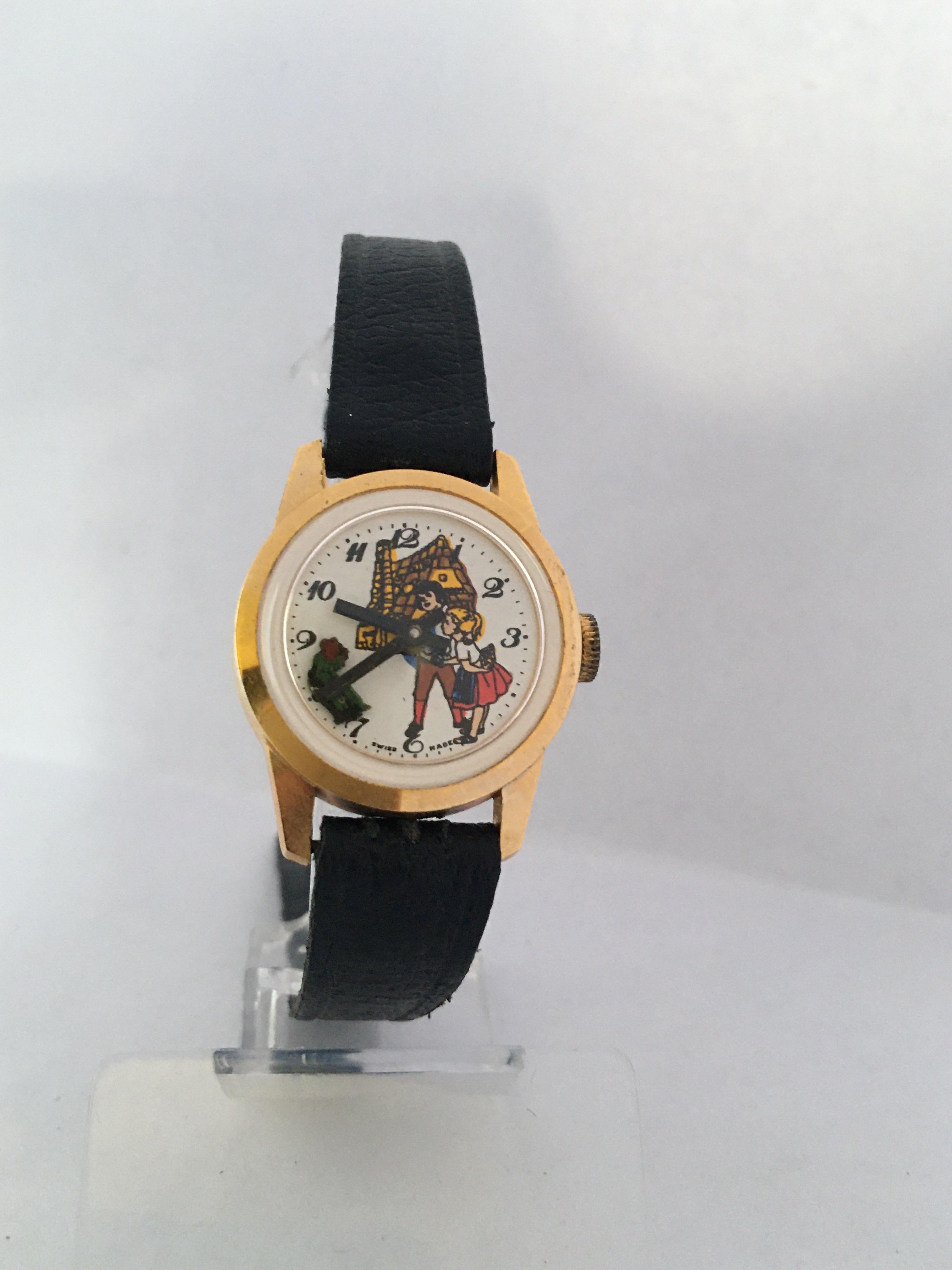 Women's or Men's Vintage Dog Automation Swiss Mechanical Watch For Sale
