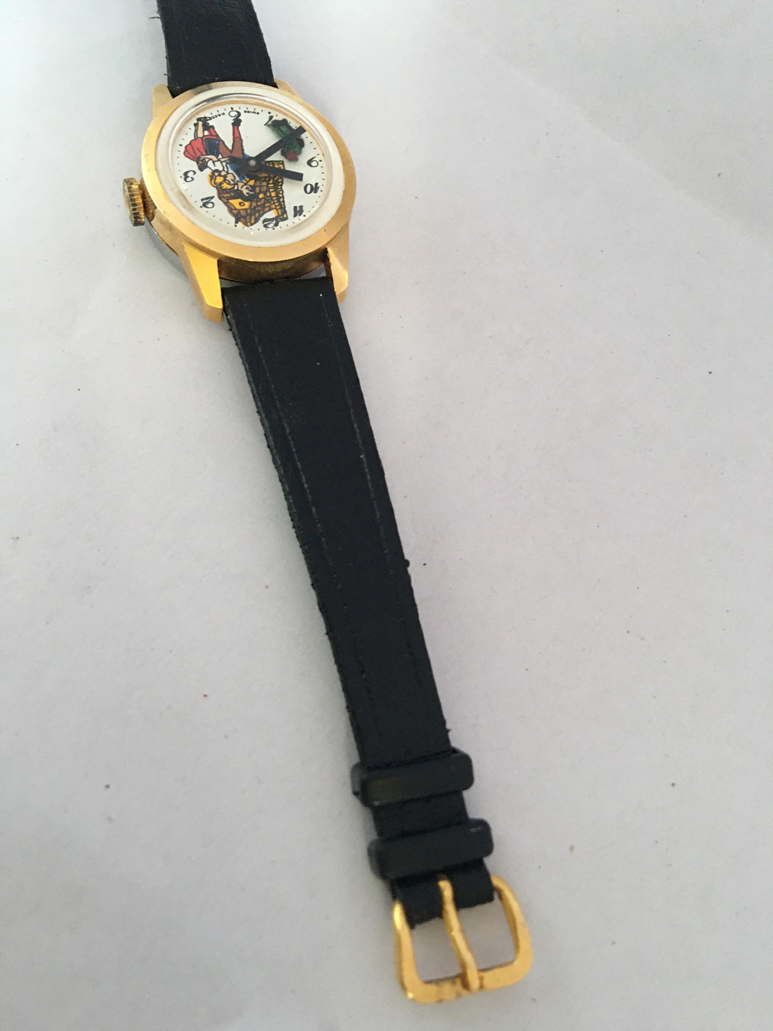 Vintage Dog Automation Swiss Mechanical Watch For Sale 1