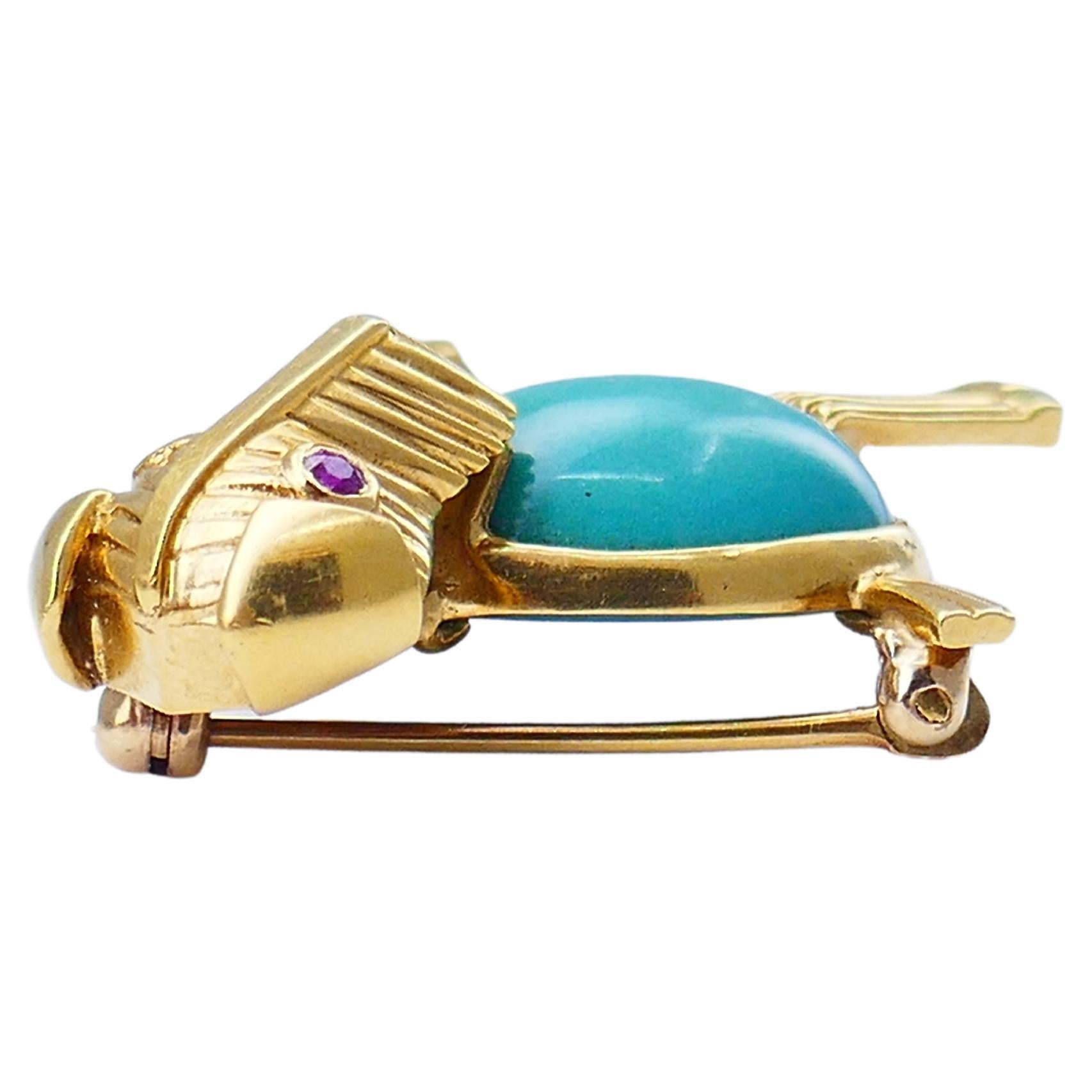 Mixed Cut Vintage Dog Pin Gold Gemstones 14k Brooch Estate Jewelry