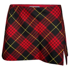 Vintage Dolce and Gabbana 90s tartan micro mini skirt with slit