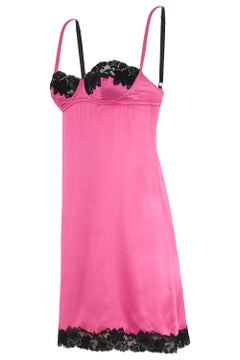 Vintage Dolce & Gabbana 1995 Pink Lace Slip Short Dress