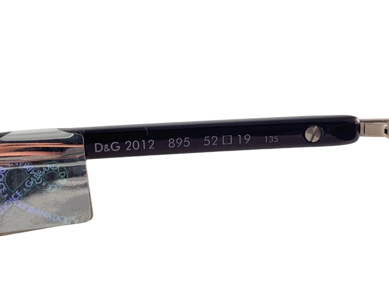 Vintage Dolce & Gabbana 2012 Silver & Bronze Sunglasses 2000's Y2K For Sale 3