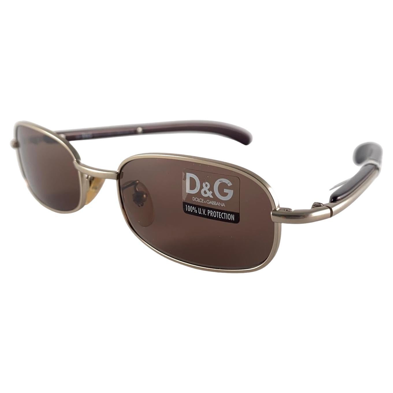 Vintage Dolce & Gabbana 2012 Silver & Bronze Sunglasses 2000's Y2K For Sale