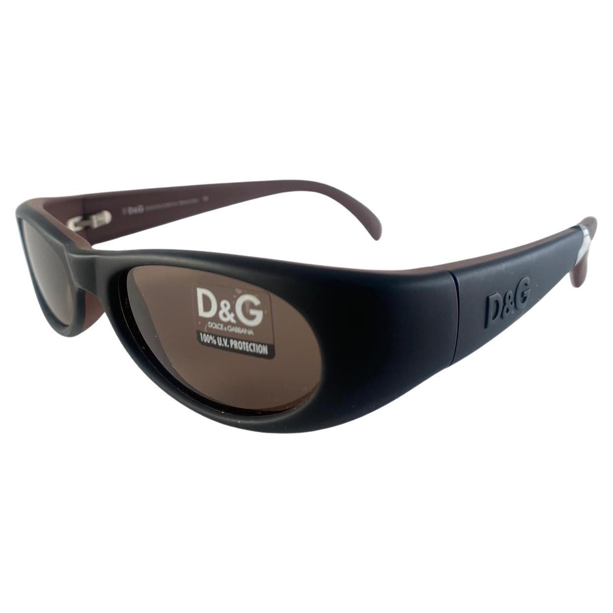 Vintage Dolce & Gabbana 2026 Gafas de sol mate envolventes 2000's Y2K
