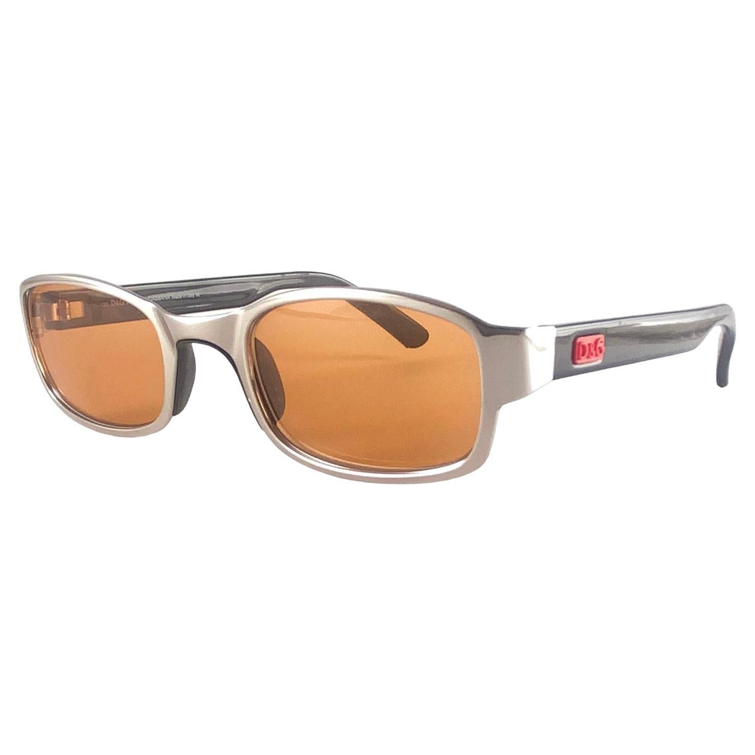 Vintage Dolce & Gabbana 2029 Silver 2000'S Y2K Sunglasses Italy For Sale