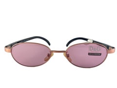 Vintage Dolce & Gabbana 2033 Oval Metallic Rose Sonnenbrille 2000er Jahre Y2K