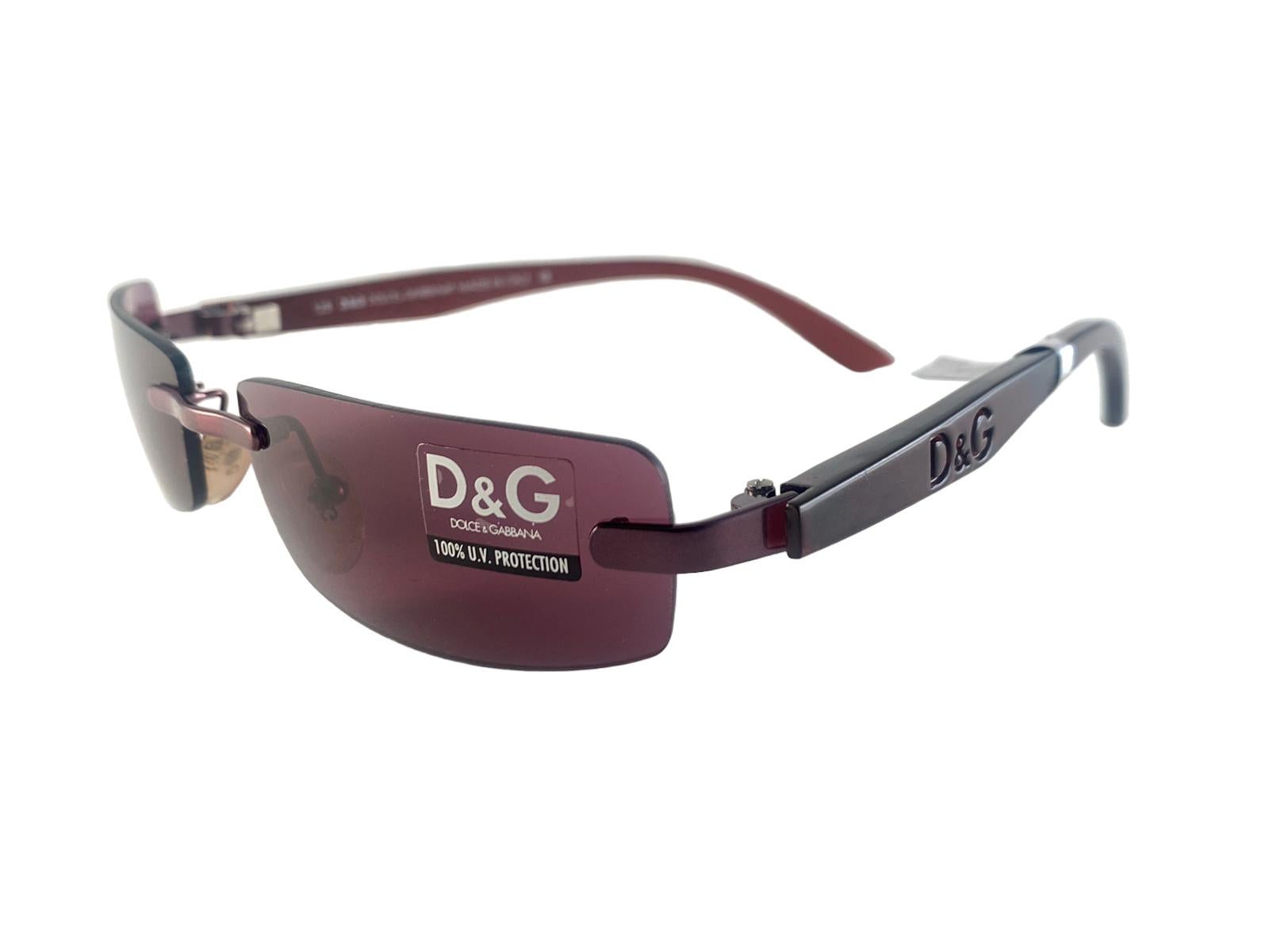Vintage Dolce & Gabbana 2065 Randlose Vintage-Sonnenbrille 2000er Jahre Y2K im Angebot 2
