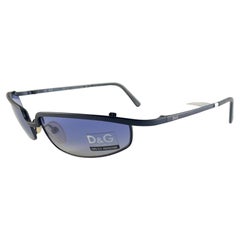 Vintage Dolce & Gabbana 2081 Black Shield Sunglasses 2000's Y2K