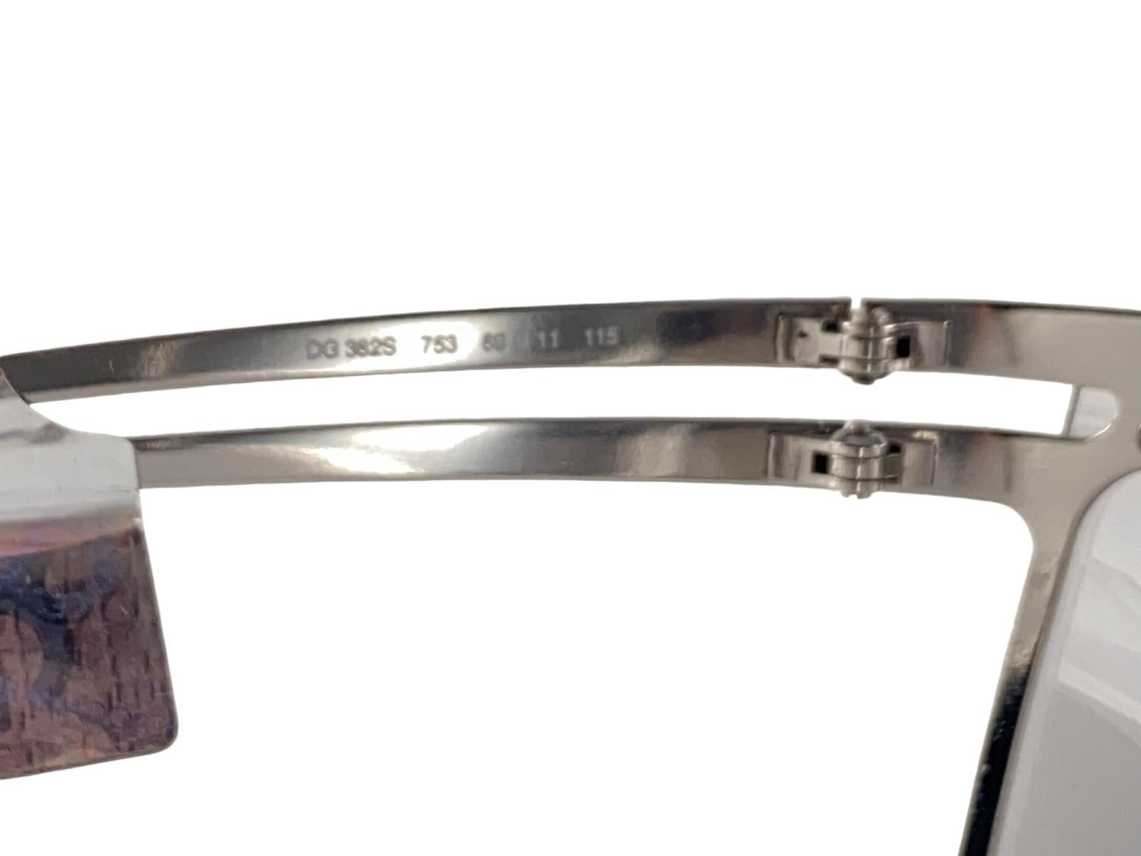 Vintage Dolce & Gabbana 382S Silver Shield Sunglasses 2000's Y2K In New Condition For Sale In Baleares, Baleares