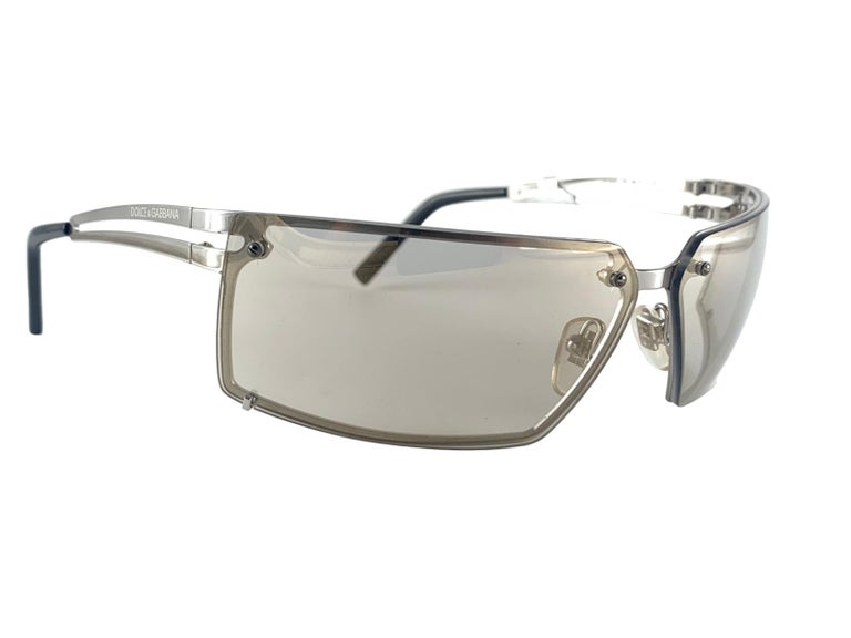 Dolce & Gabbana DG2002-B Vintage Y2K Rhinestone Shield Sunglasses 2000s dolce gabbana shield - Gem main image 3