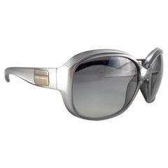 Vintage Dolce & Gabbana 6049 Silver Oversized Sunglasses 2000's Y2K