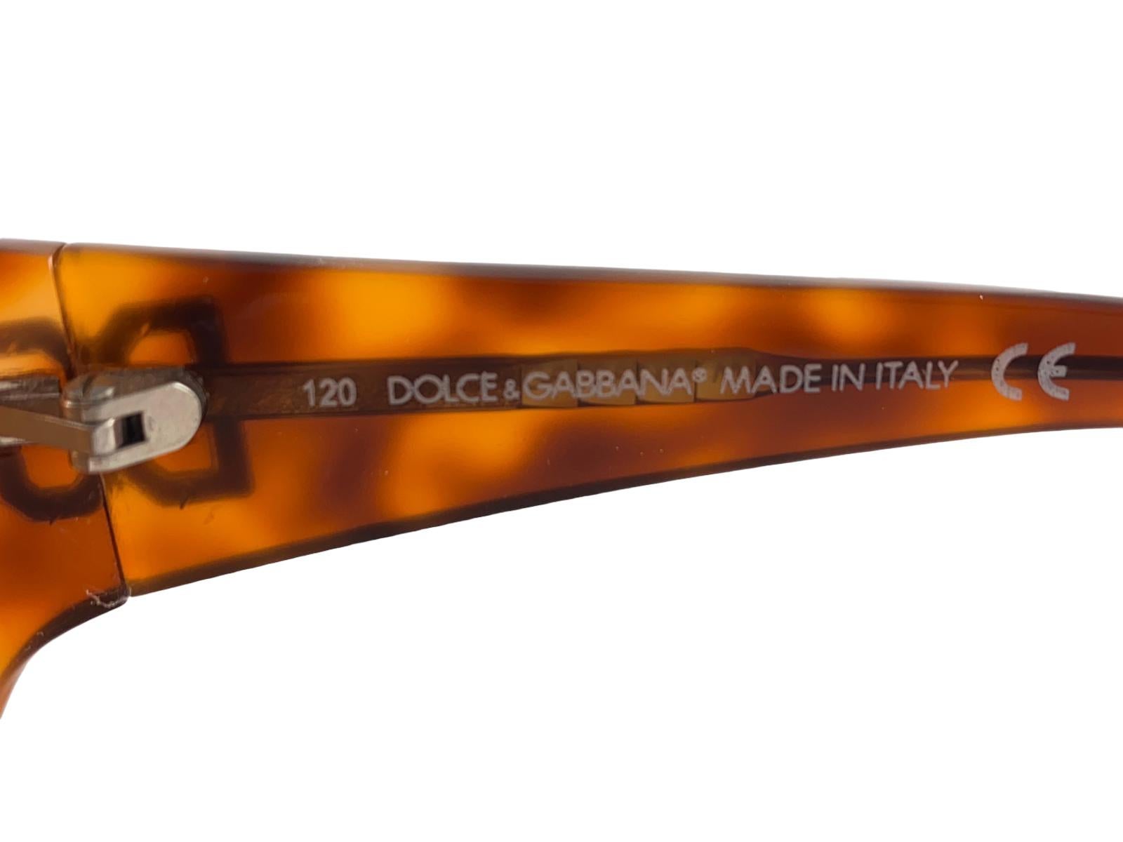 Vintage Dolce & Gabbana 6435 Tortoise Sunglasses 2000's Y2K For Sale 1
