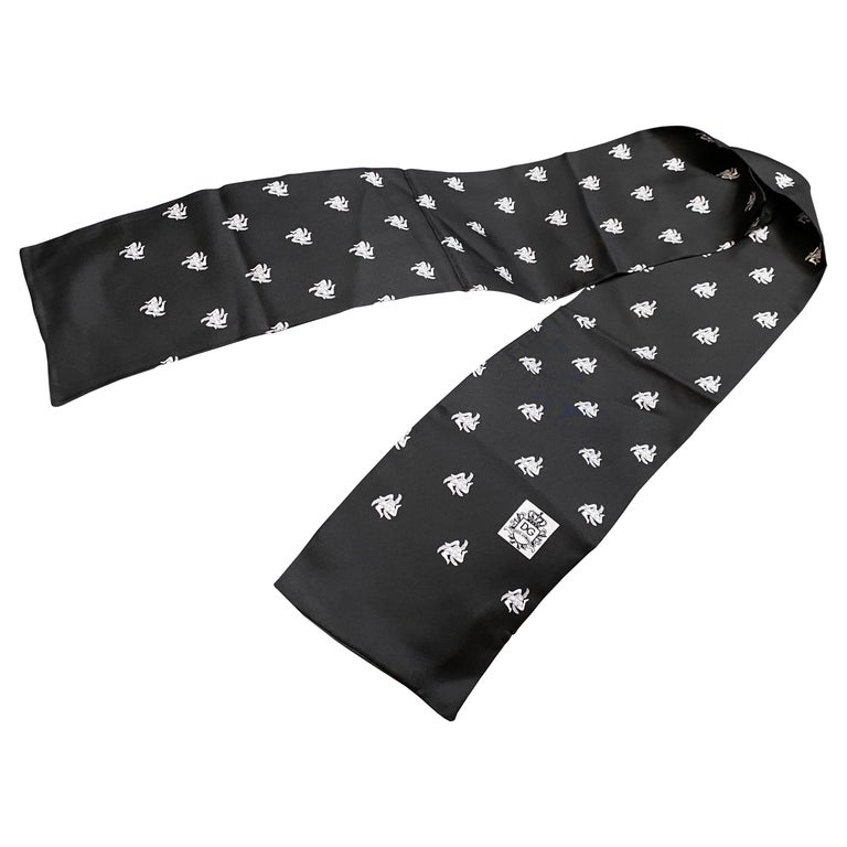 Vintage Dolce and Gabbana Black and White Sicilian Symbol Silk Scarf For  Sale at 1stDibs