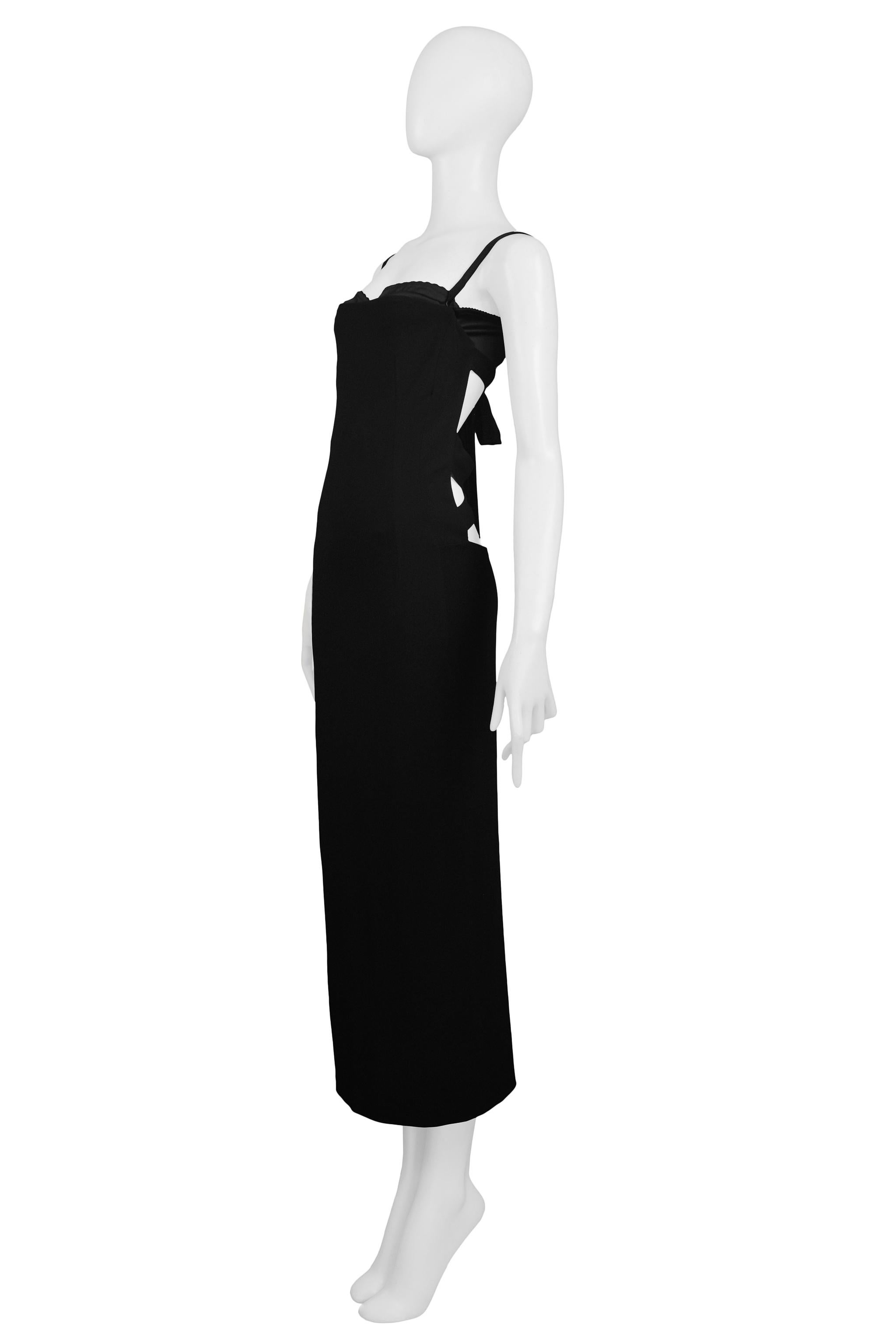 Women's Vintage Dolce & Gabbana Black Bondage 2001 Runway Dress